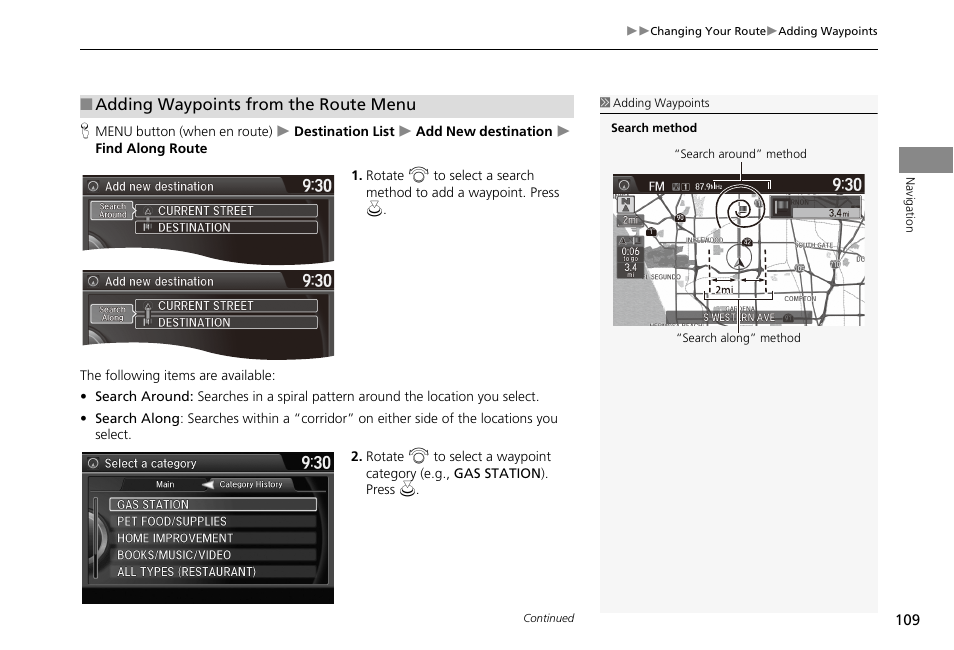 HONDA 2013 Accord Crosstour Navigation User Manual | Page 111 / 153