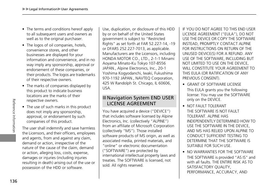 HONDA 2013 Accord Crosstour Navigation User Manual | Page 138 / 153