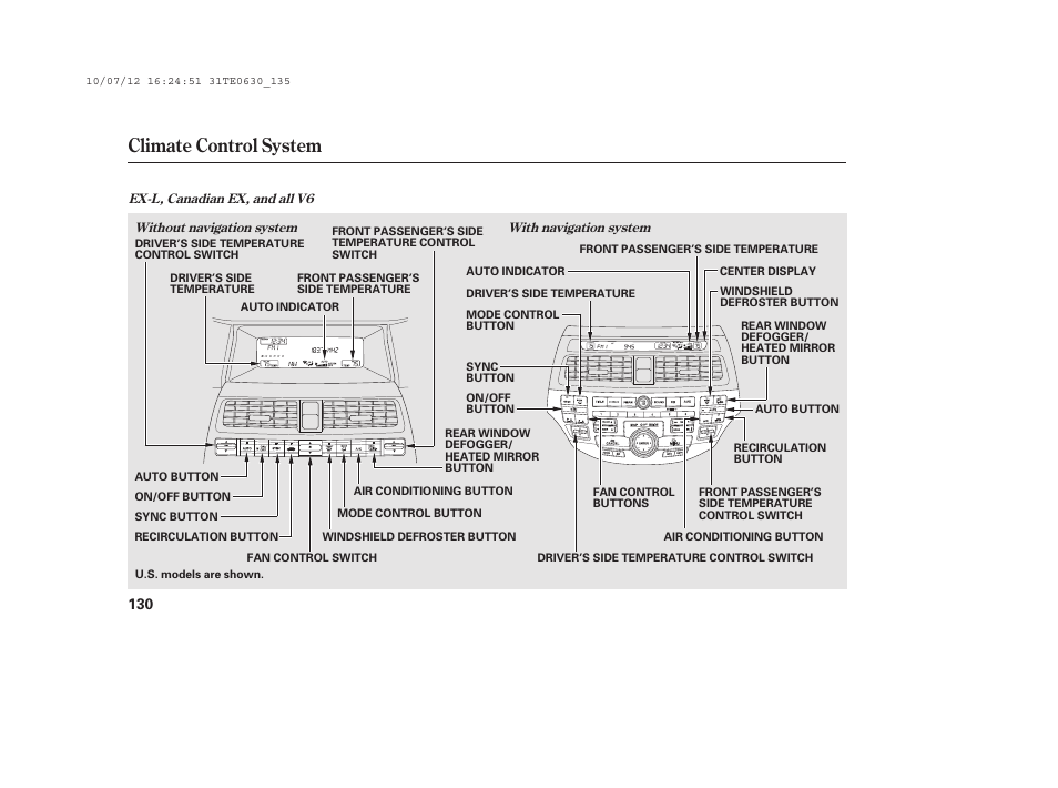 Climate control system | HONDA 2011 Accord Coupe User Manual | Page 136 / 458