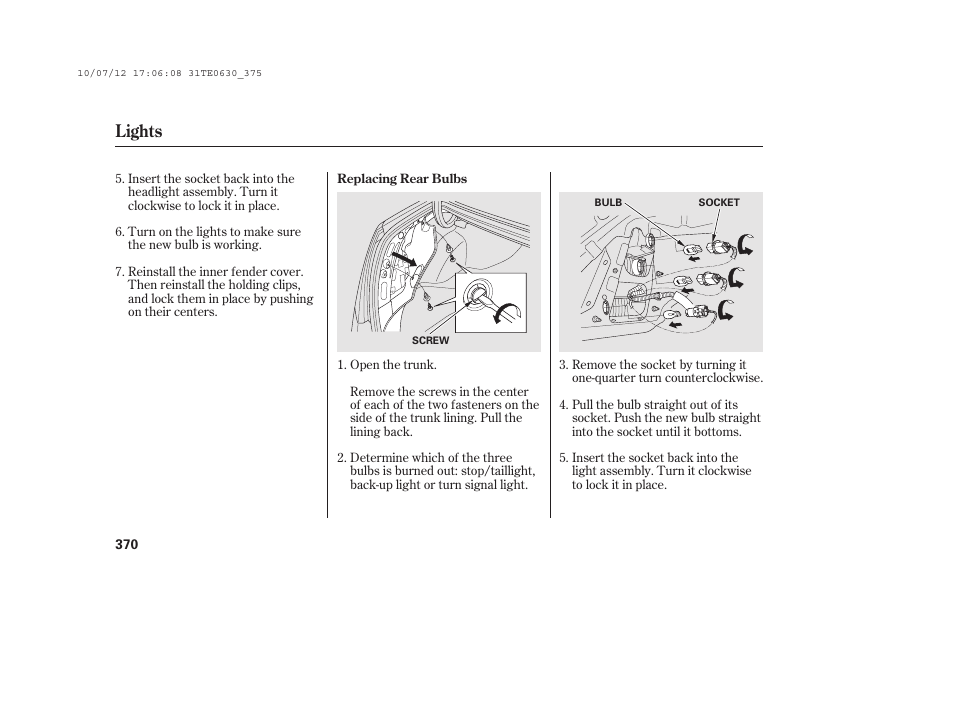 Lights | HONDA 2011 Accord Coupe User Manual | Page 376 / 458