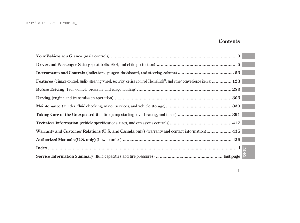 HONDA 2011 Accord Coupe User Manual | Page 7 / 458