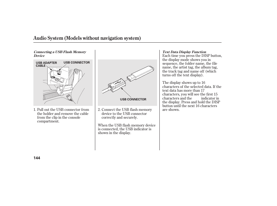 Audio system (models without navigation system) | HONDA 2011 Civic Sedan User Manual | Page 150 / 390