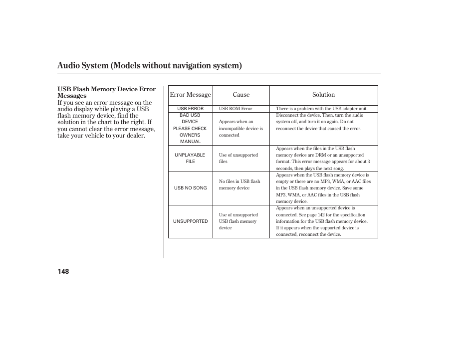 Audio system (models without navigation system) | HONDA 2011 Civic Sedan User Manual | Page 154 / 390