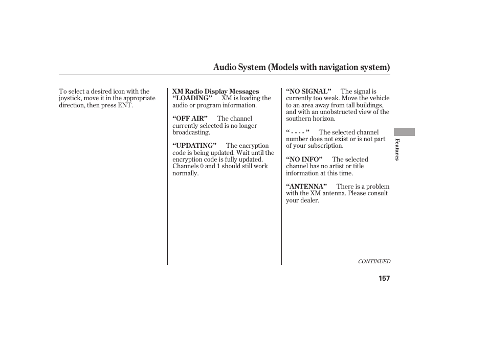 Audio system (models with navigation system) | HONDA 2011 Civic Sedan User Manual | Page 163 / 390