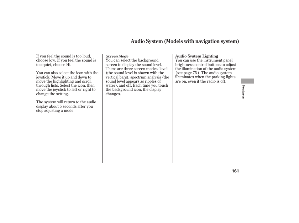 Audio system (models with navigation system) | HONDA 2011 Civic Sedan User Manual | Page 167 / 390