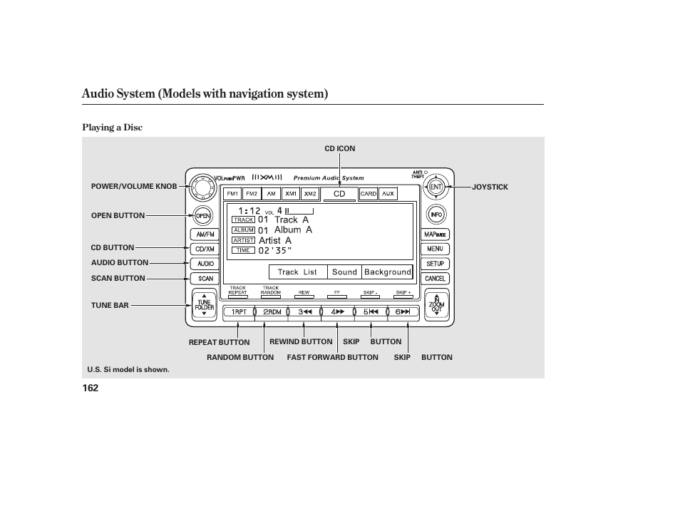 Audio system (models with navigation system) | HONDA 2011 Civic Sedan User Manual | Page 168 / 390