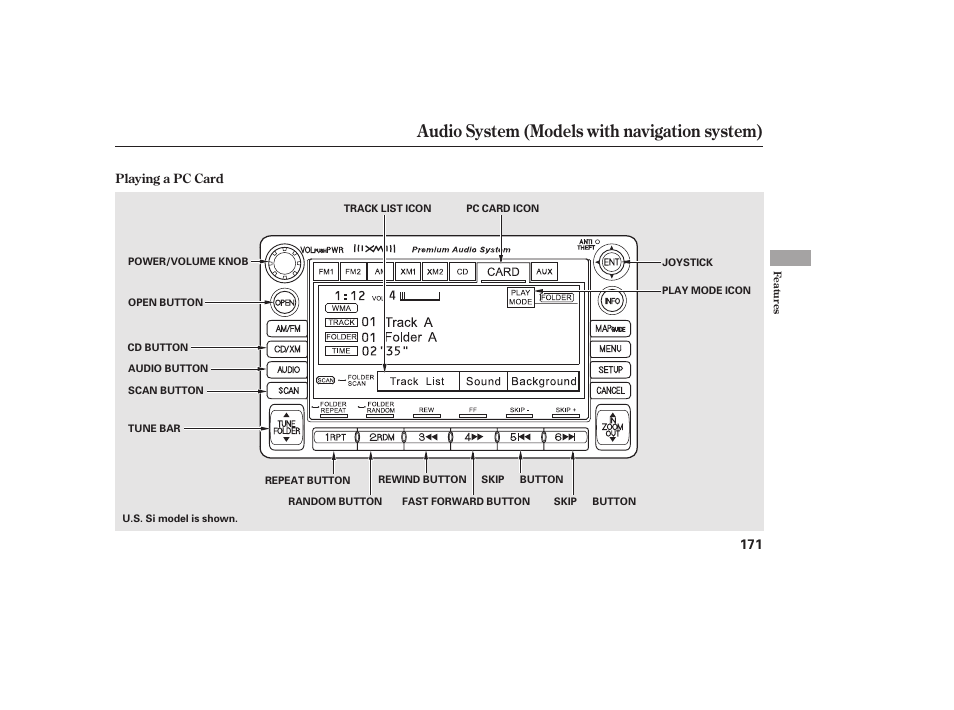 Audio system (models with navigation system) | HONDA 2011 Civic Sedan User Manual | Page 177 / 390