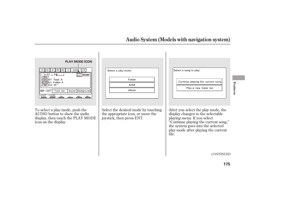 Audio system (models with navigation system) | HONDA 2011 Civic Sedan User Manual | Page 181 / 390