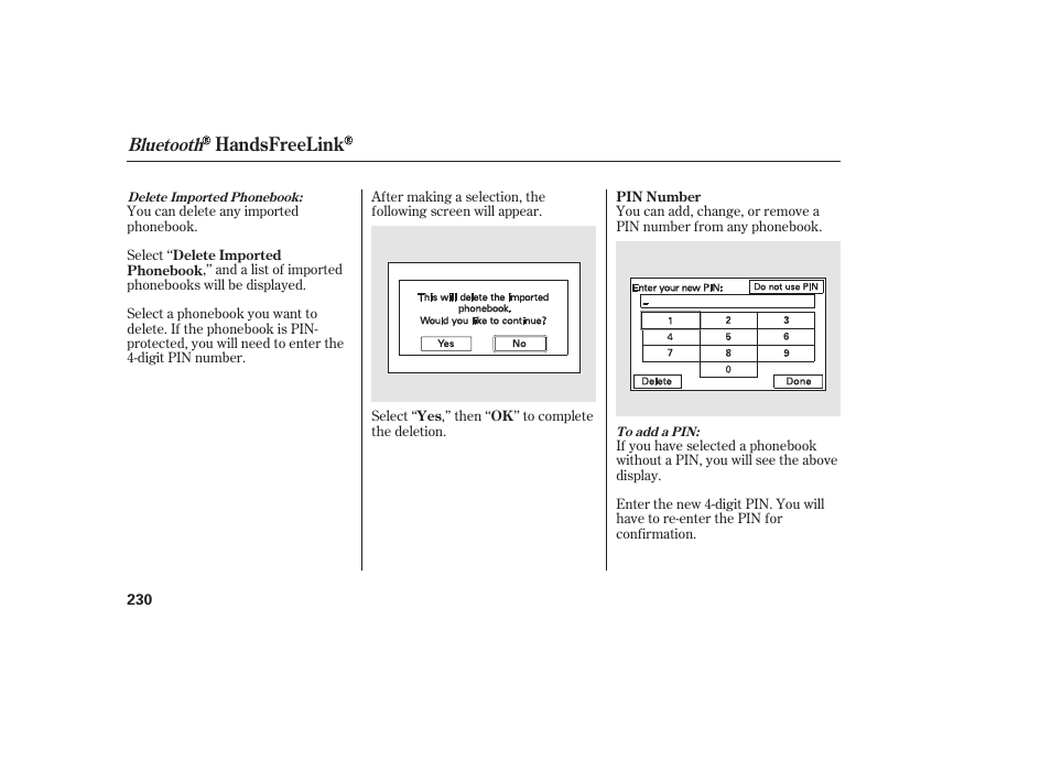 Handsfreelink, Bluetooth | HONDA 2011 Civic Sedan User Manual | Page 236 / 390