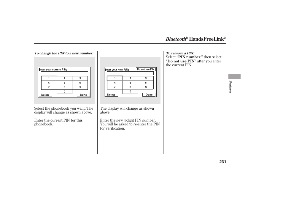 Handsfreelink, Bluetooth | HONDA 2011 Civic Sedan User Manual | Page 237 / 390