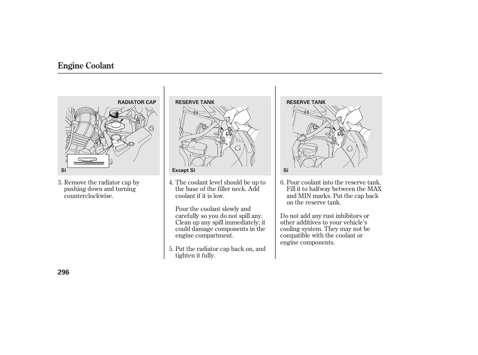 Engine coolant | HONDA 2011 Civic Sedan User Manual | Page 302 / 390