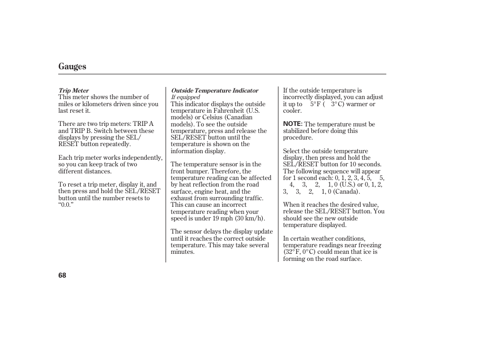 Gauges | HONDA 2011 Civic Sedan User Manual | Page 74 / 390