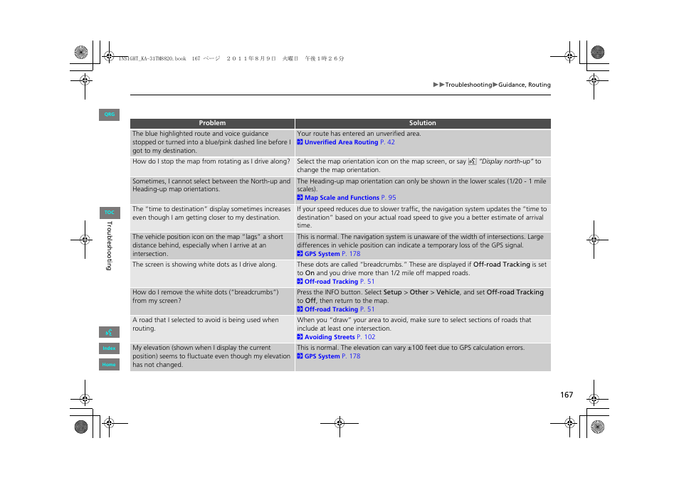HONDA 2013 Insight Navigation User Manual | Page 168 / 202