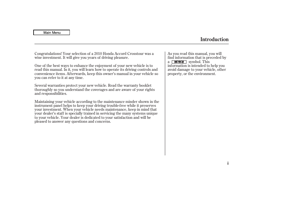 HONDA 2010 Accord Crosstour User Manual | 434 pages