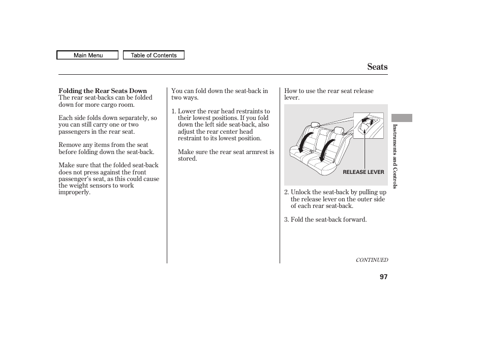 Seats, 2010 accord crosstour | HONDA 2010 Accord Crosstour User Manual | Page 100 / 434