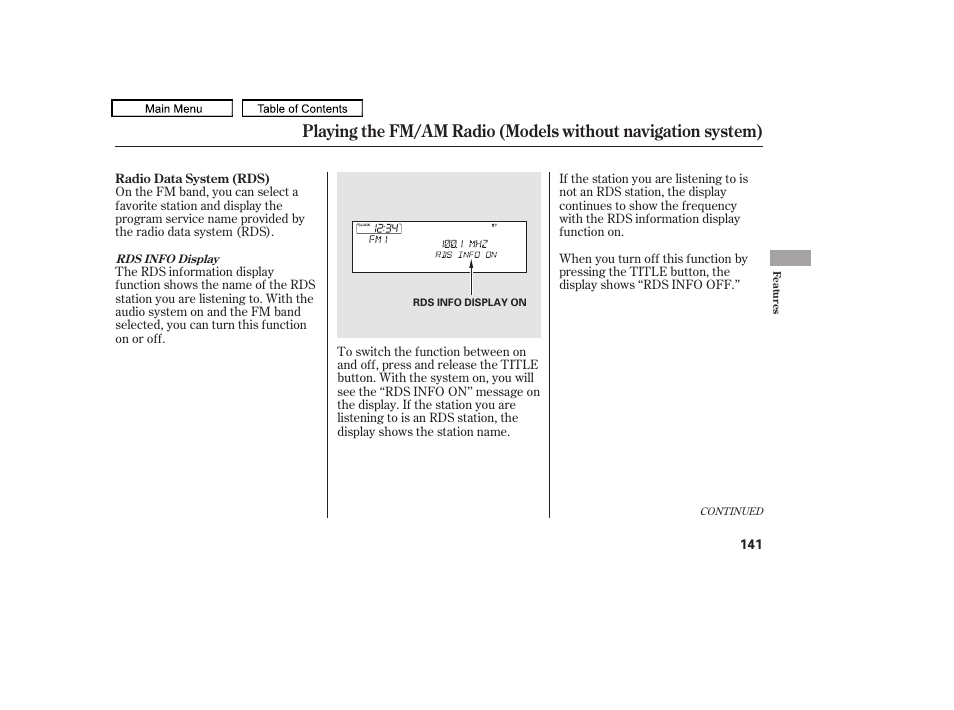 HONDA 2010 Accord Crosstour User Manual | Page 144 / 434
