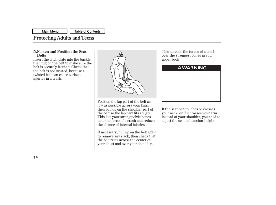 Protecting adults and teens | HONDA 2010 Accord Crosstour User Manual | Page 17 / 434
