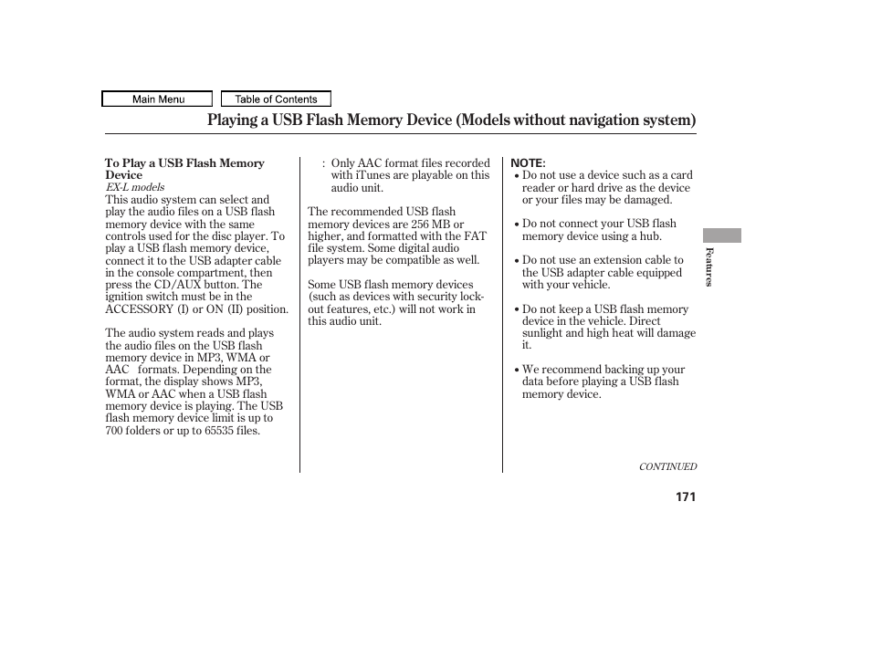 HONDA 2010 Accord Crosstour User Manual | Page 174 / 434