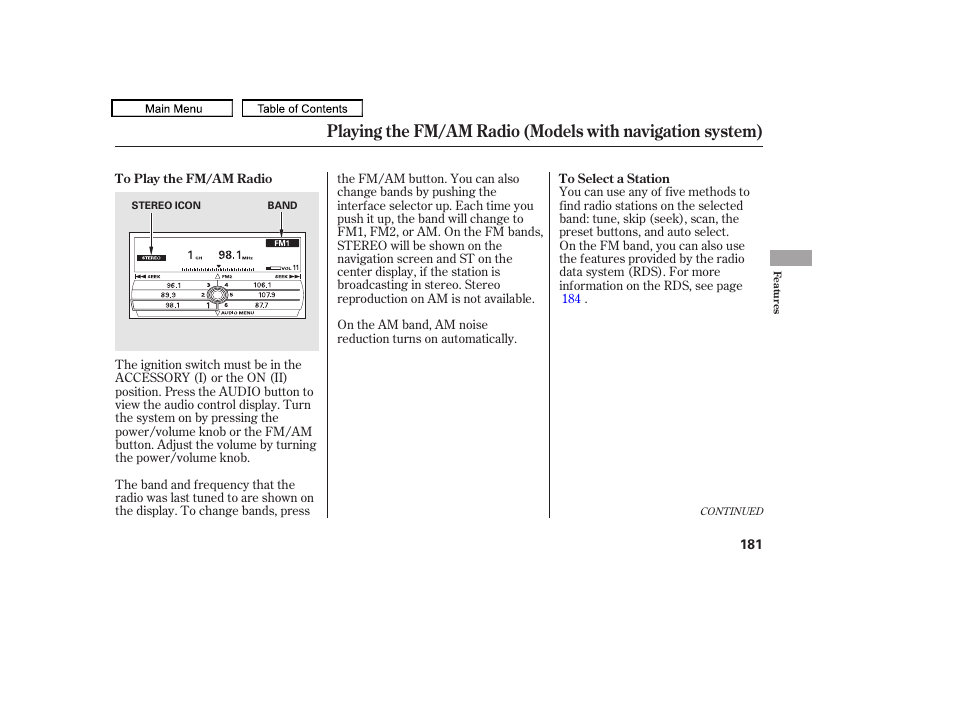 HONDA 2010 Accord Crosstour User Manual | Page 184 / 434