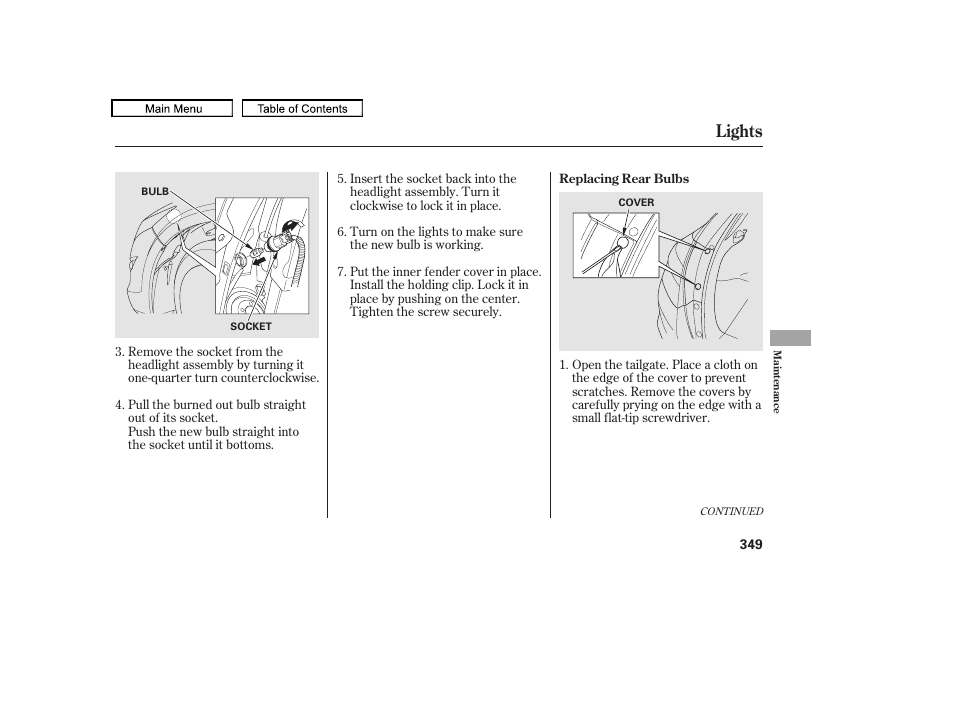 Lights | HONDA 2010 Accord Crosstour User Manual | Page 352 / 434