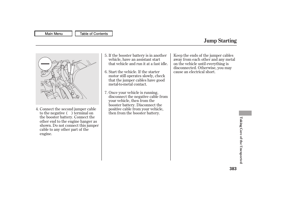Jump starting, 2010 accord crosstour | HONDA 2010 Accord Crosstour User Manual | Page 386 / 434