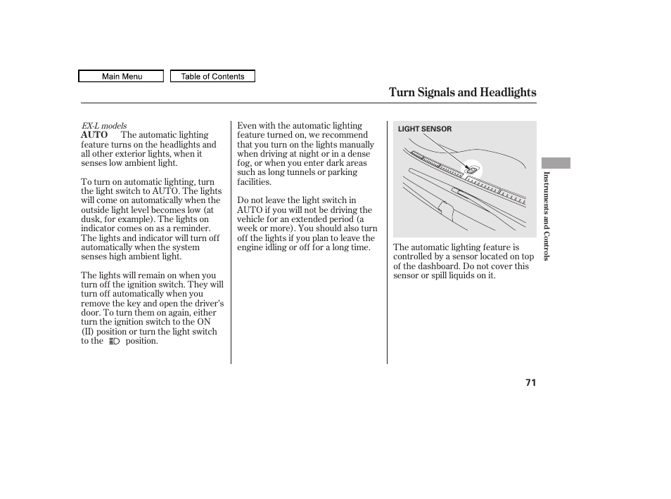 Turn signals and headlights, 2010 accord crosstour | HONDA 2010 Accord Crosstour User Manual | Page 74 / 434