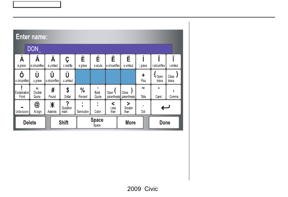 Voice command index, 2009 civic | HONDA 2009 Civic Navigation User Manual | Page 145 / 151