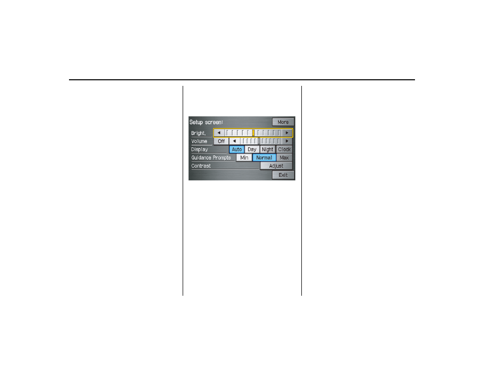 System setup, Setup mode, Setup screen (first) | In system setu, N, see | HONDA 2013 Ridgeline Navigation User Manual | Page 78 / 152