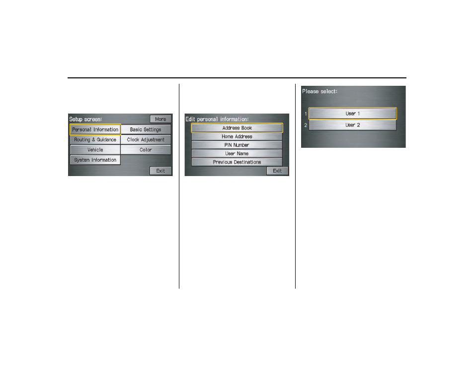 Setup screen (second), Personal information, System setup | HONDA 2013 Ridgeline Navigation User Manual | Page 81 / 152