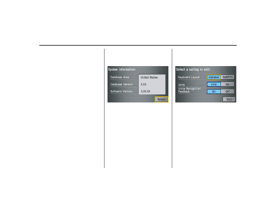 System information, Basic settings, System setup | HONDA 2013 Ridgeline Navigation User Manual | Page 97 / 152