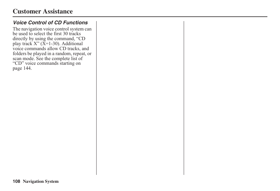 Customer assistance | HONDA 2011 Civic Navigation User Manual | Page 109 / 154