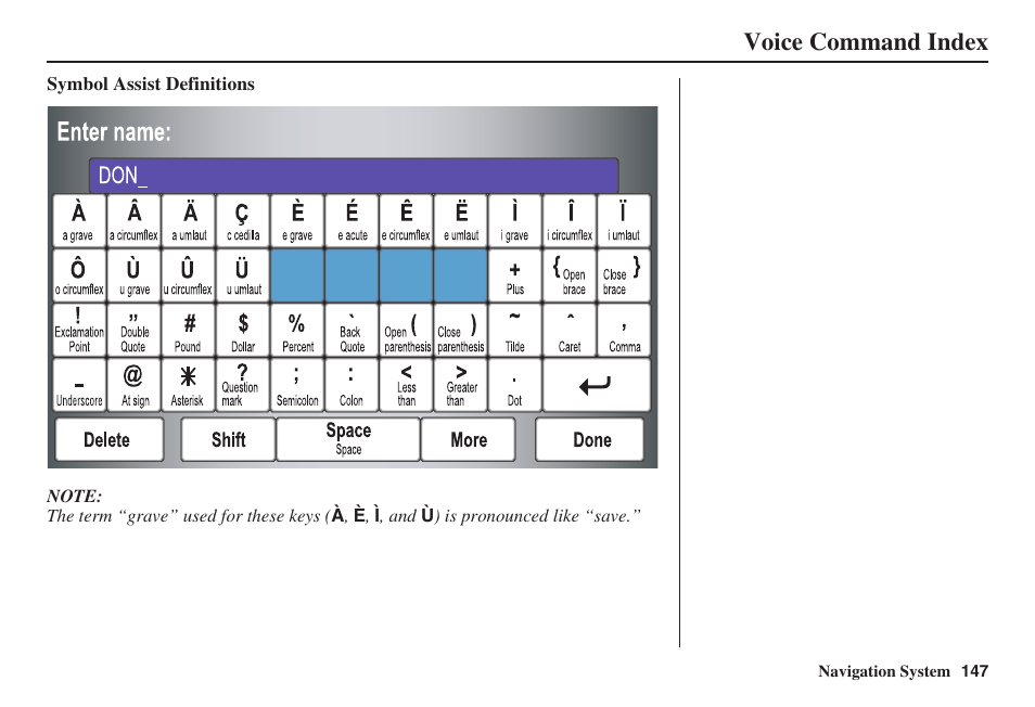 Voice command index | HONDA 2011 Civic Navigation User Manual | Page 148 / 154