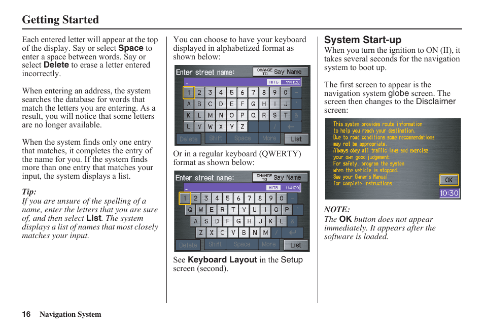 Getting started | HONDA 2011 Civic Navigation User Manual | Page 17 / 154