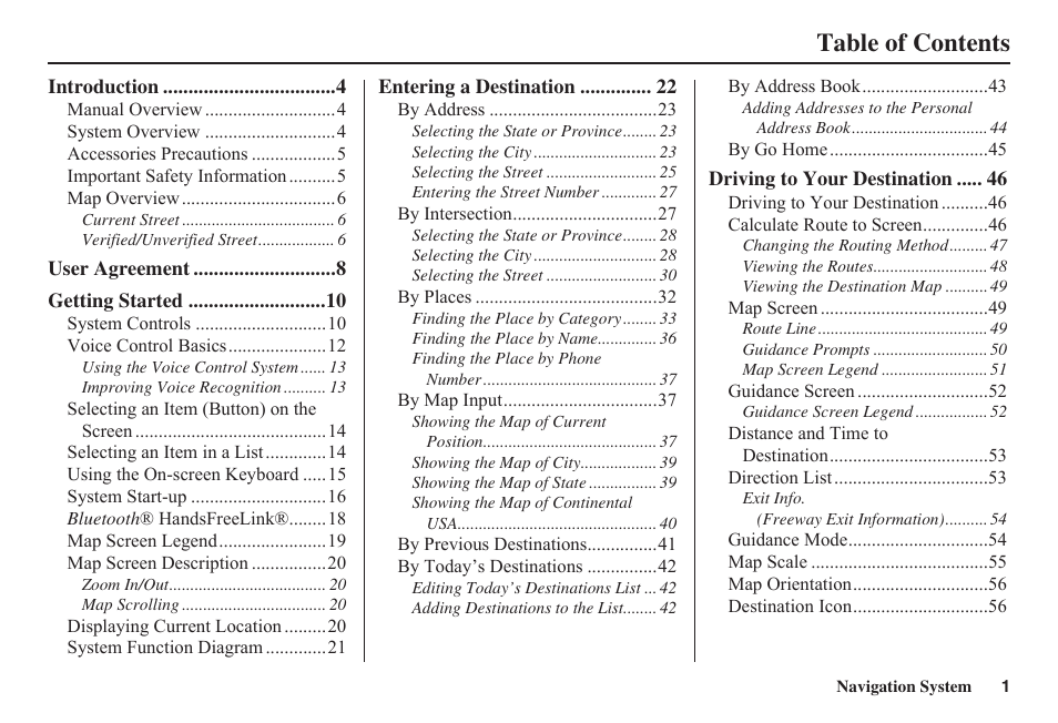 HONDA 2011 Civic Navigation User Manual | Page 2 / 154