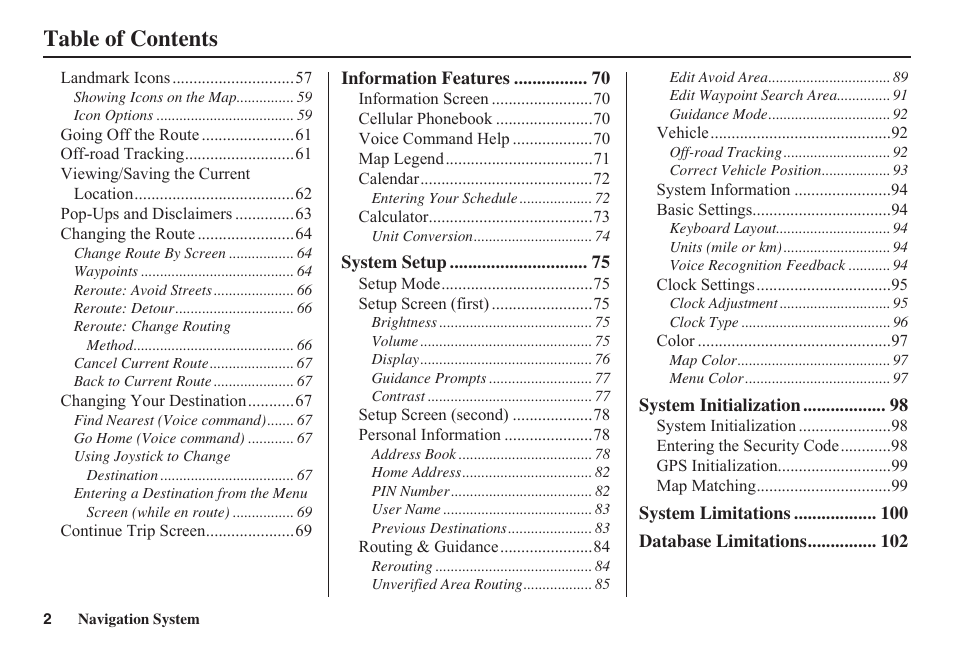HONDA 2011 Civic Navigation User Manual | Page 3 / 154
