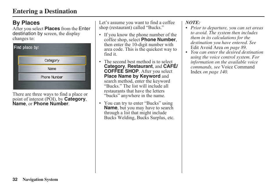 Entering a destination | HONDA 2011 Civic Navigation User Manual | Page 33 / 154