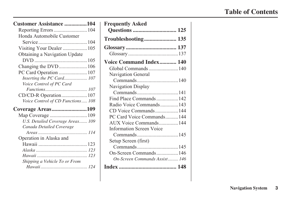 HONDA 2011 Civic Navigation User Manual | Page 4 / 154