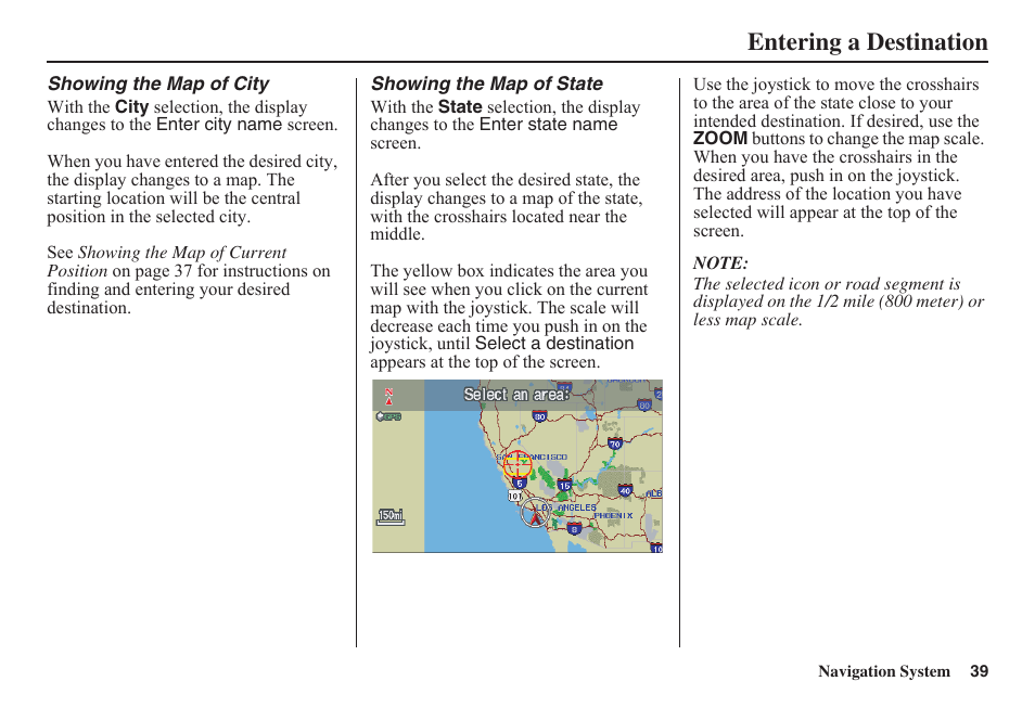 Entering a destination | HONDA 2011 Civic Navigation User Manual | Page 40 / 154