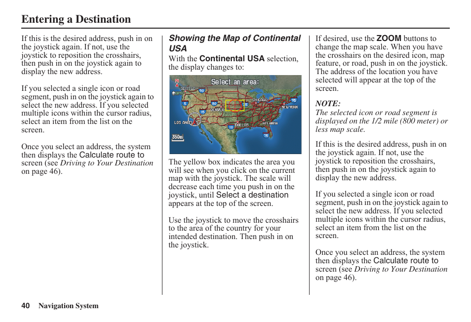 Entering a destination | HONDA 2011 Civic Navigation User Manual | Page 41 / 154