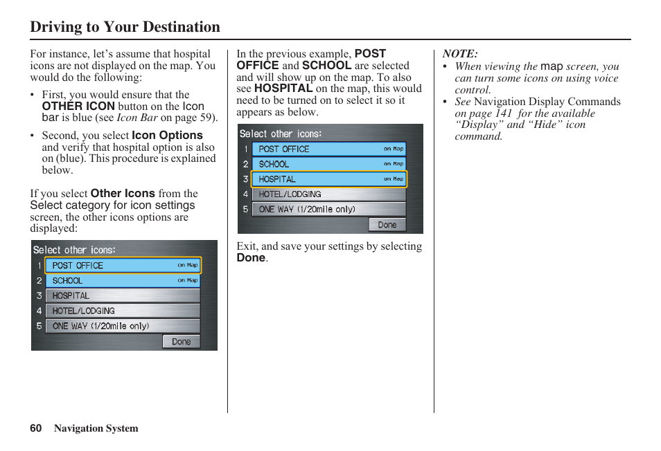 Driving to your destination | HONDA 2011 Civic Navigation User Manual | Page 61 / 154