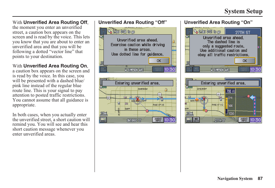 System setup | HONDA 2011 Civic Navigation User Manual | Page 88 / 154