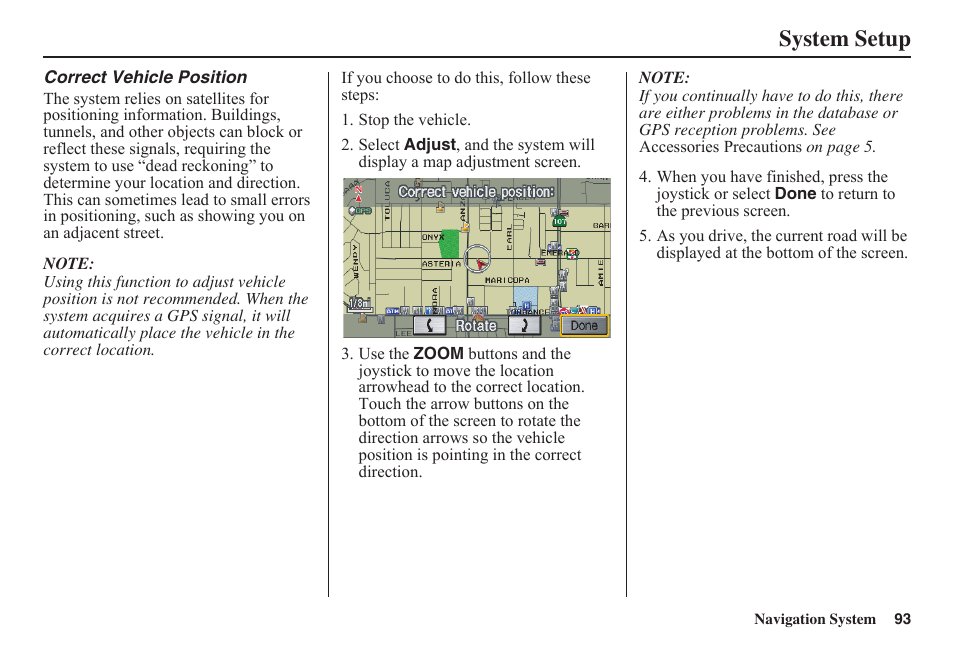 System setup | HONDA 2011 Civic Navigation User Manual | Page 94 / 154