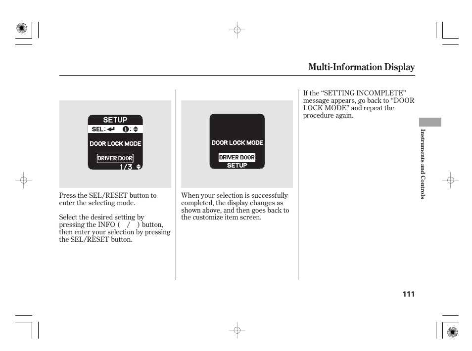 Multi-information display | HONDA 2011 Insight User Manual | Page 117 / 466