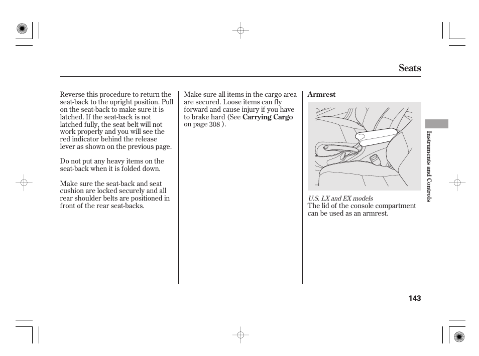 Seats | HONDA 2011 Insight User Manual | Page 149 / 466