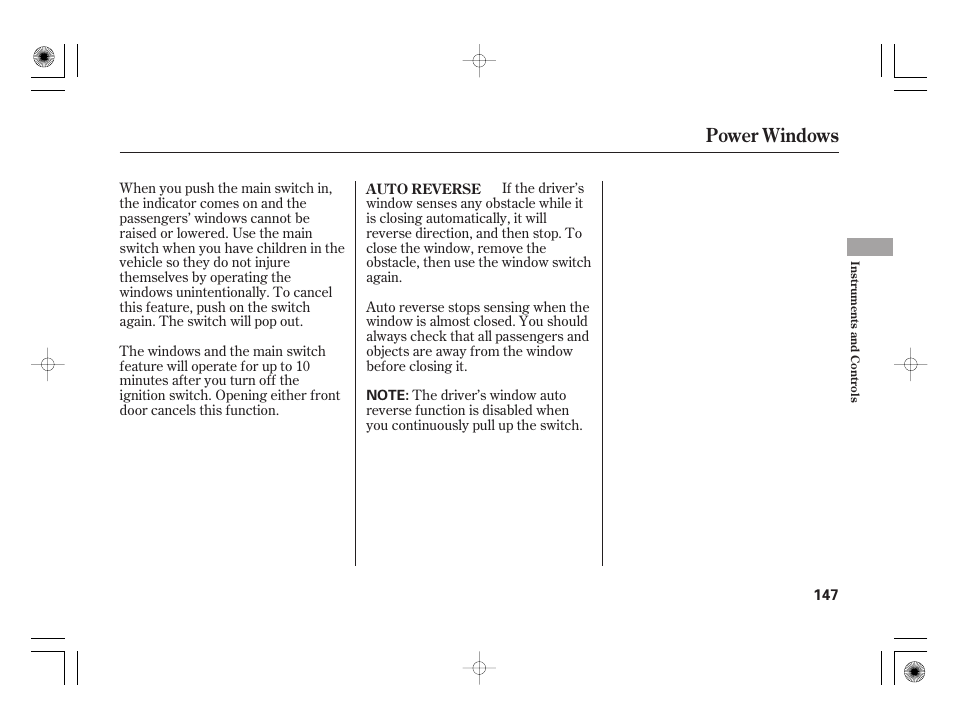 Power windows | HONDA 2011 Insight User Manual | Page 153 / 466