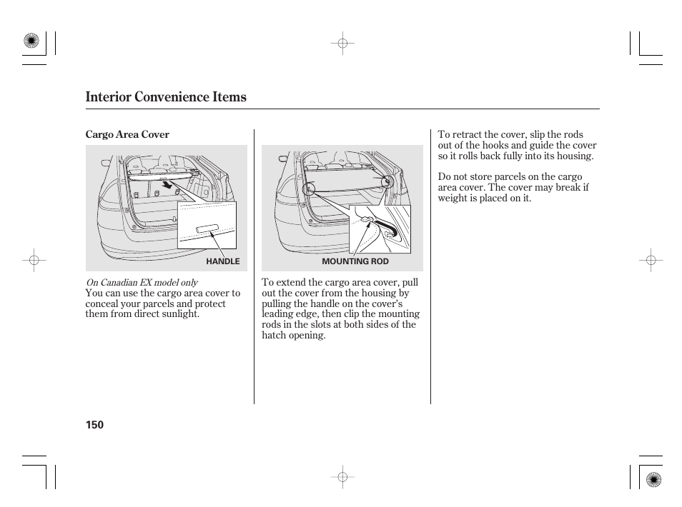 Interior convenience items | HONDA 2011 Insight User Manual | Page 156 / 466