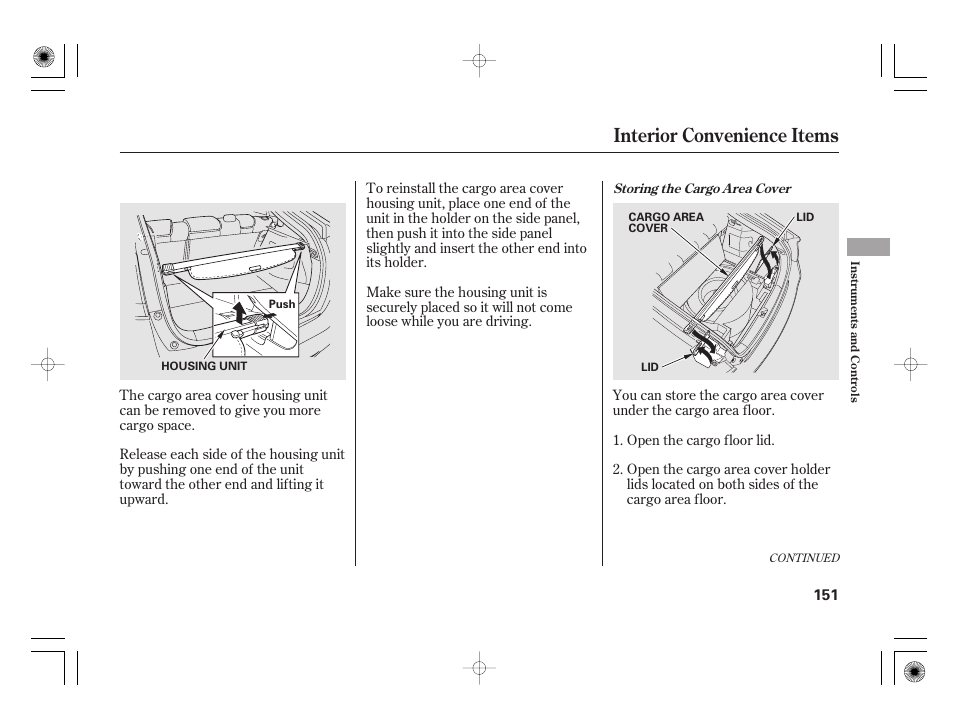 Interior convenience items | HONDA 2011 Insight User Manual | Page 157 / 466