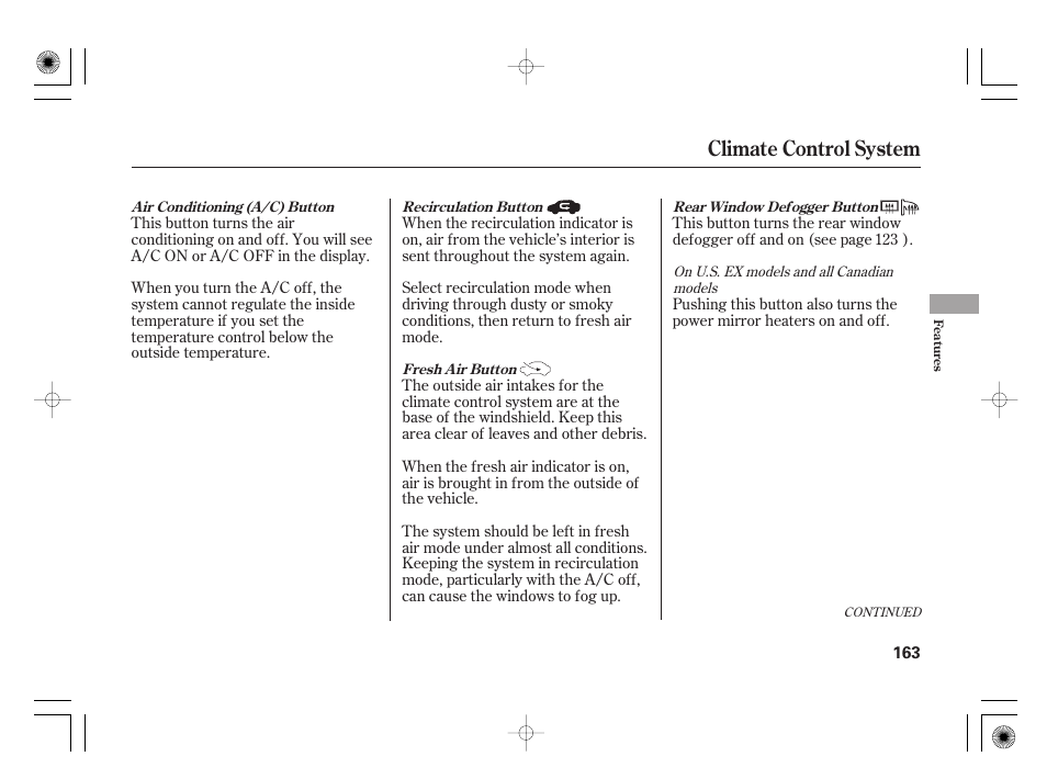 Climate control system | HONDA 2011 Insight User Manual | Page 169 / 466