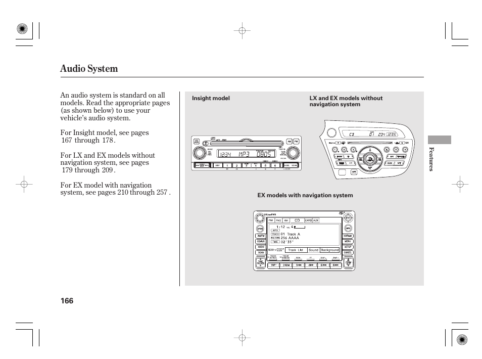 Audio system | HONDA 2011 Insight User Manual | Page 172 / 466