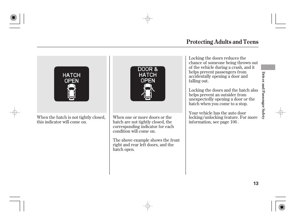 Protecting adults and teens | HONDA 2011 Insight User Manual | Page 19 / 466